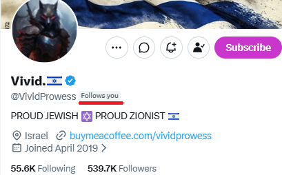 Zeev81309559's tweet photo. One of my favorite accounts -- @VividProwess  re-followed me. Thanks!

Got ~1600 followers in just two days after my prev account was terminated (see my pinned post).
Huge thanks to everyone who's followed. As a new account I'm rate-limited. It'll take a week to follow you back. https://t.co/VDKJft9SGX