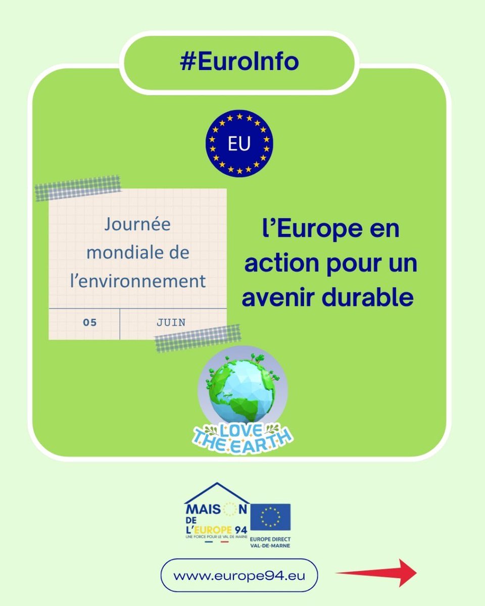maisoneurope94's tweet photo. 🌍 5 juin – Journée mondiale de l’environnement 🌱
En cette Journée, rappelons-nous que les petites actions d’aujourd’hui construisent le monde de demain.
🌿 Ensemble, agissons pour une planète plus verte, plus solidaire et plus durable.
#WorldEnvironmentDay
#me94 https://t.co/iH9PxfIwjz