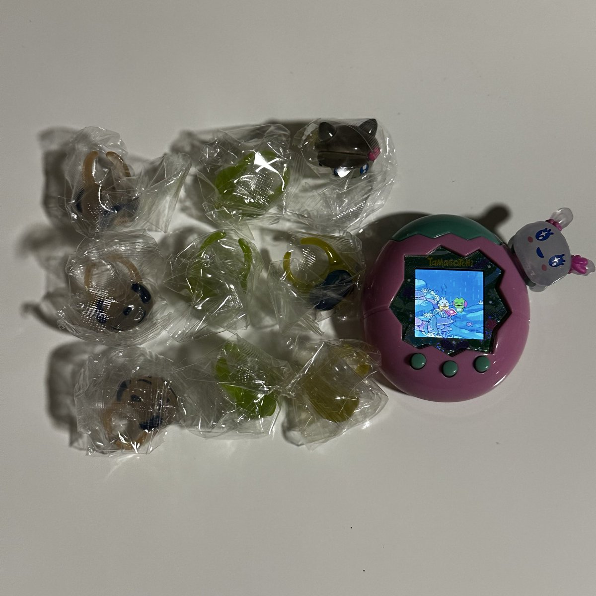 29potya's tweet photo. たまごっち　ぷくっとクリアリング2

娘がラブリっち欲しいと出るまで回したので、お譲り出します。

くちぱっち3
おやじっち3
まめっち1
メロディっち1
まるっち1

あります。
定価200円➕送料で欲しい方いますか？

ネットで見てたまパラにつけたら可愛いです❤️ https://t.co/taOkXLM9ue