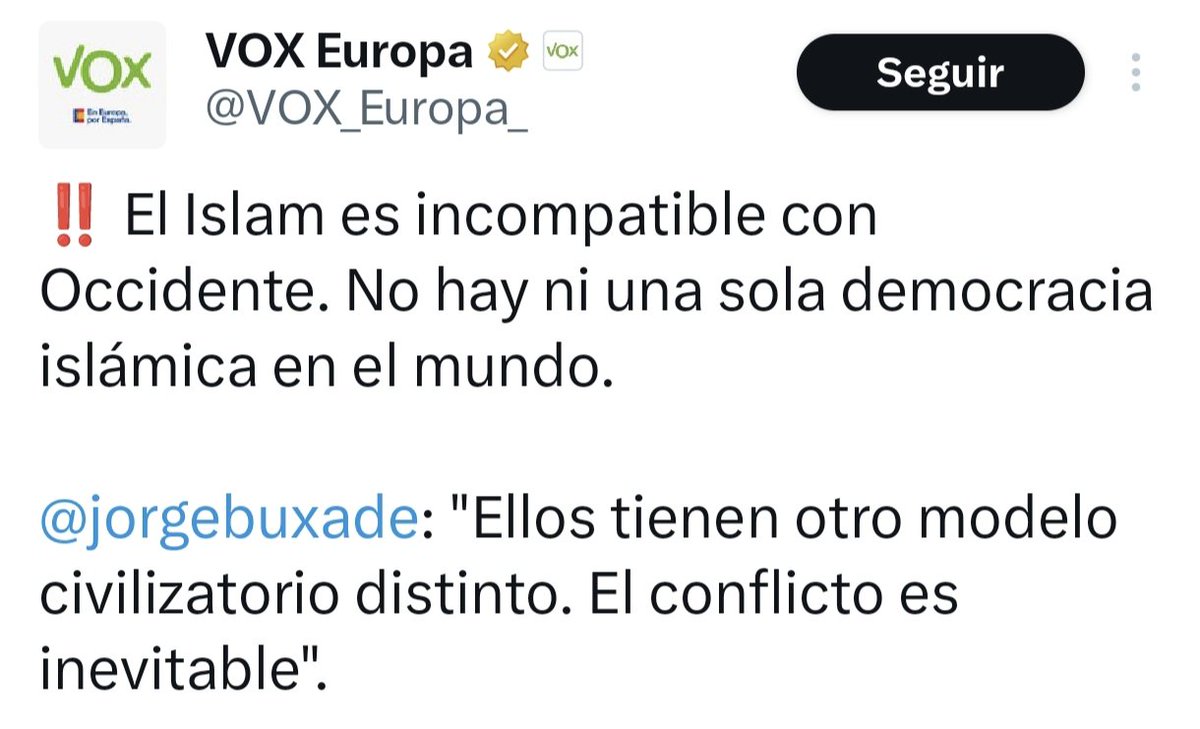 CarlosPazC2021's tweet photo. Con ideas así, que confunden conceptos y desconocen lo que sucede en medio mundo, no se puede llegar a buen puerto. Si además, prevalece en tu pensamiento la defensa del sionismo, el desastre está asegurado.
El "choque de civilizaciones" no era un vaticinio, era la hoja de ruta. https://t.co/UyxDC12cNM