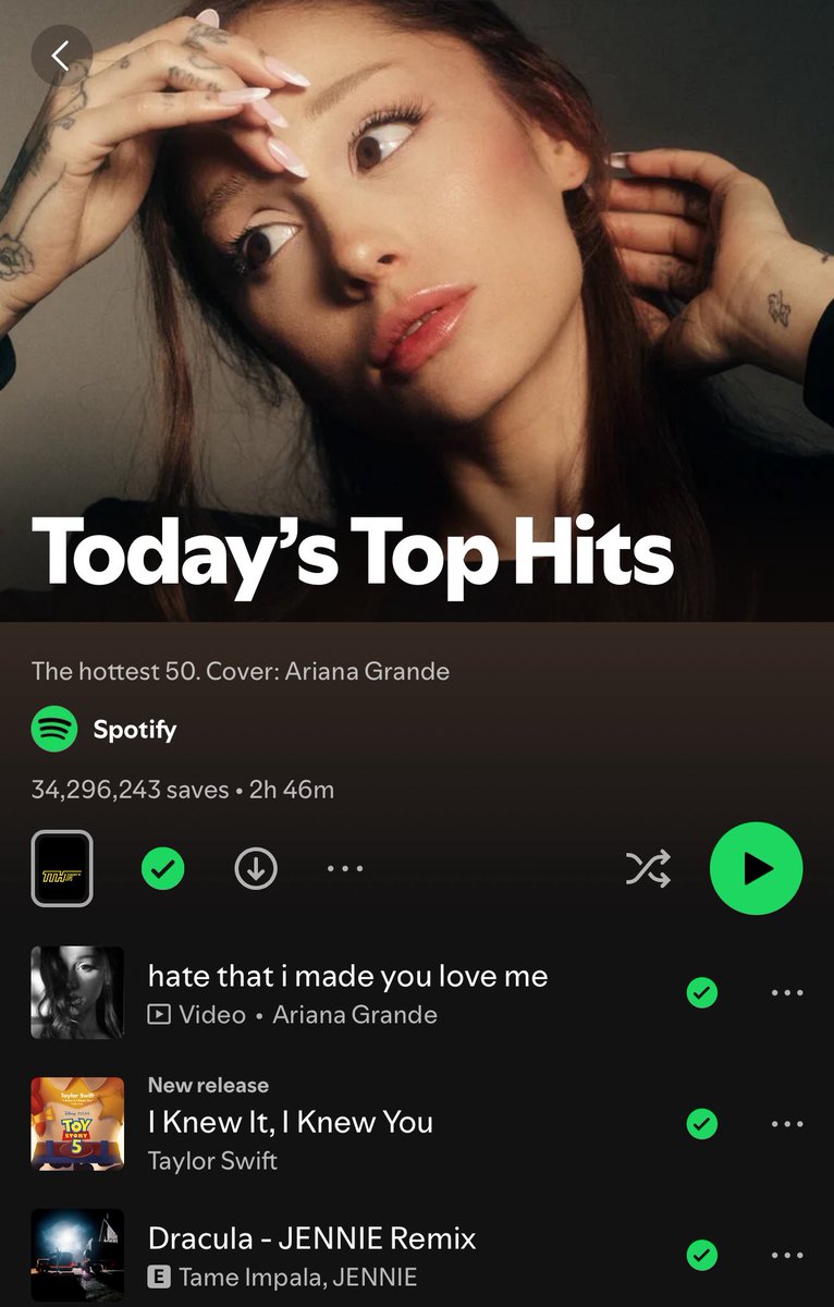p1nks4vage's tweet photo. Dracula (JENNIE Remix) rises to #3 (+1) on Today’s Top Hits playlist on Spotify. https://t.co/LkrSX3DjKY