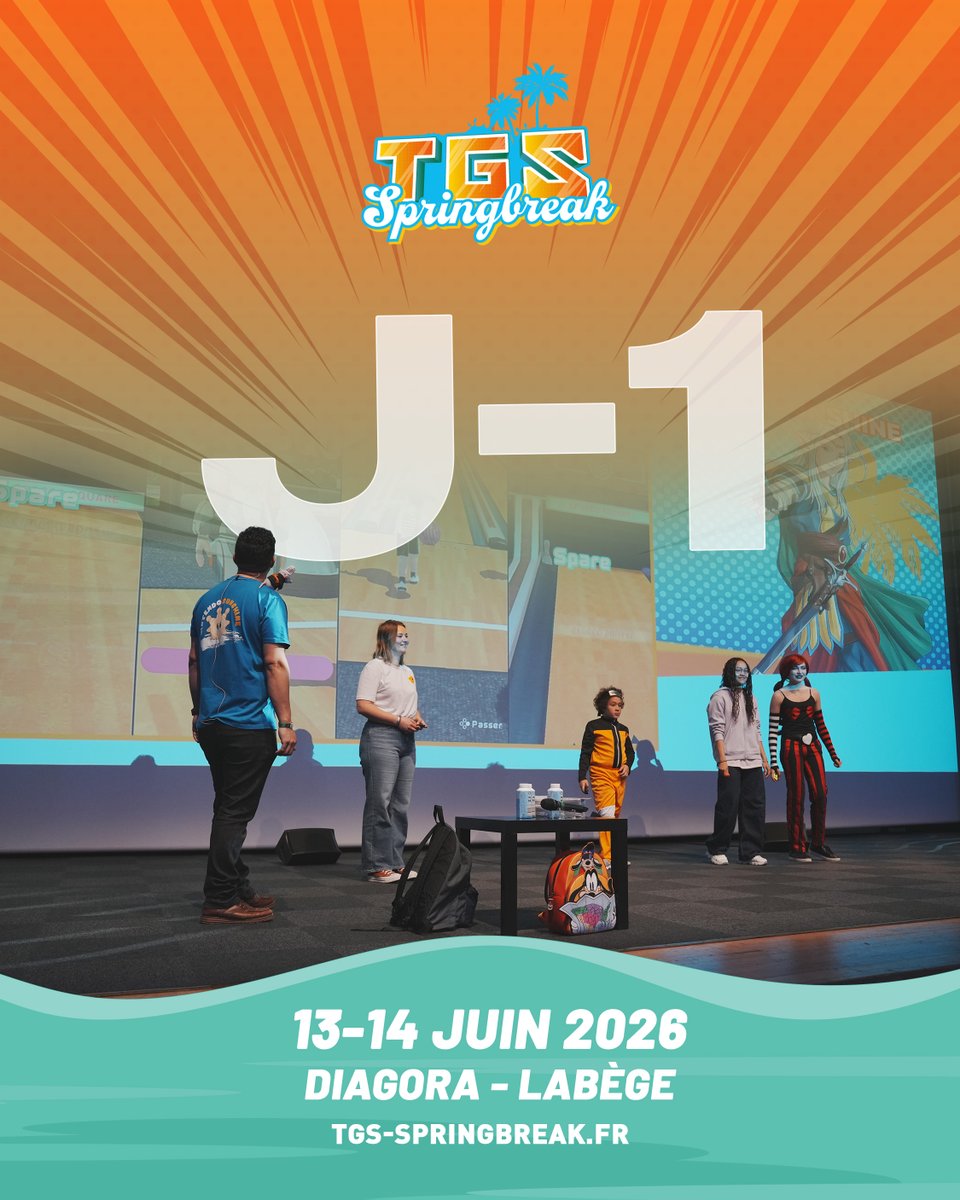 TGSevenements's tweet photo. 🚨 DEMAIN, c’est le #TGSSpringbreak !🚨
On est prêts à vous accueillir pour un week-end de
folie !
Rendez-vous demain ! ;)
📅13 & 14 juin 2026
📍Diagora Labège
#TGS #PopCulture https://t.co/fbjuDnqLRJ
