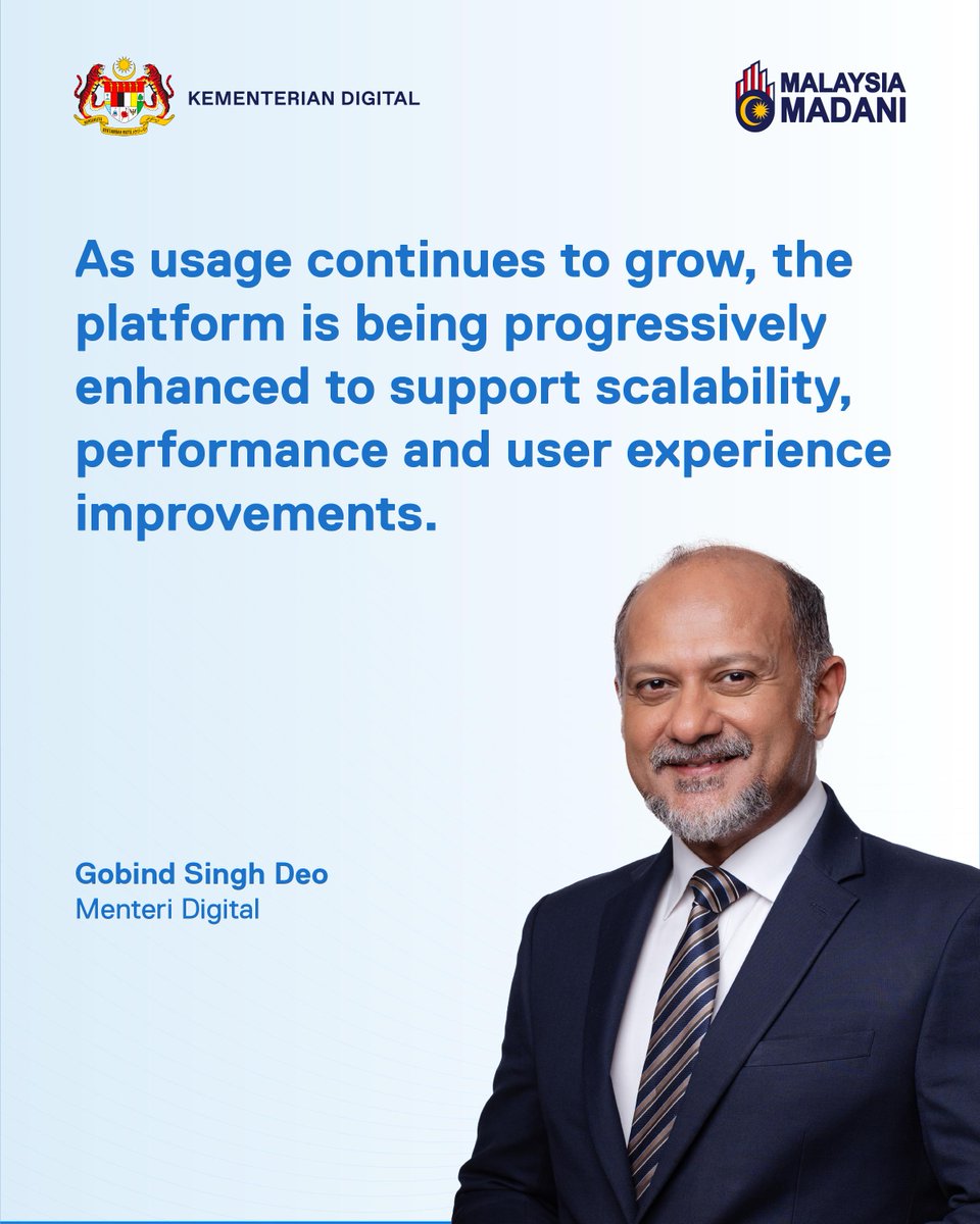 GobindSinghDeo's tweet photo. Since its launch in August 2025, the MyGOV App has consolidated 51 services from 19 government agencies into a single platform. 

Ahead of the FIFA World Cup 2026, the app will introduce on-the-go match streaming. Users registered with MyDigital ID can access these live broadcasts on their mobile devices alongside traditional streaming platforms. 

#MYDigitalID 
#WorldCup 
#MalaysiaMADANI