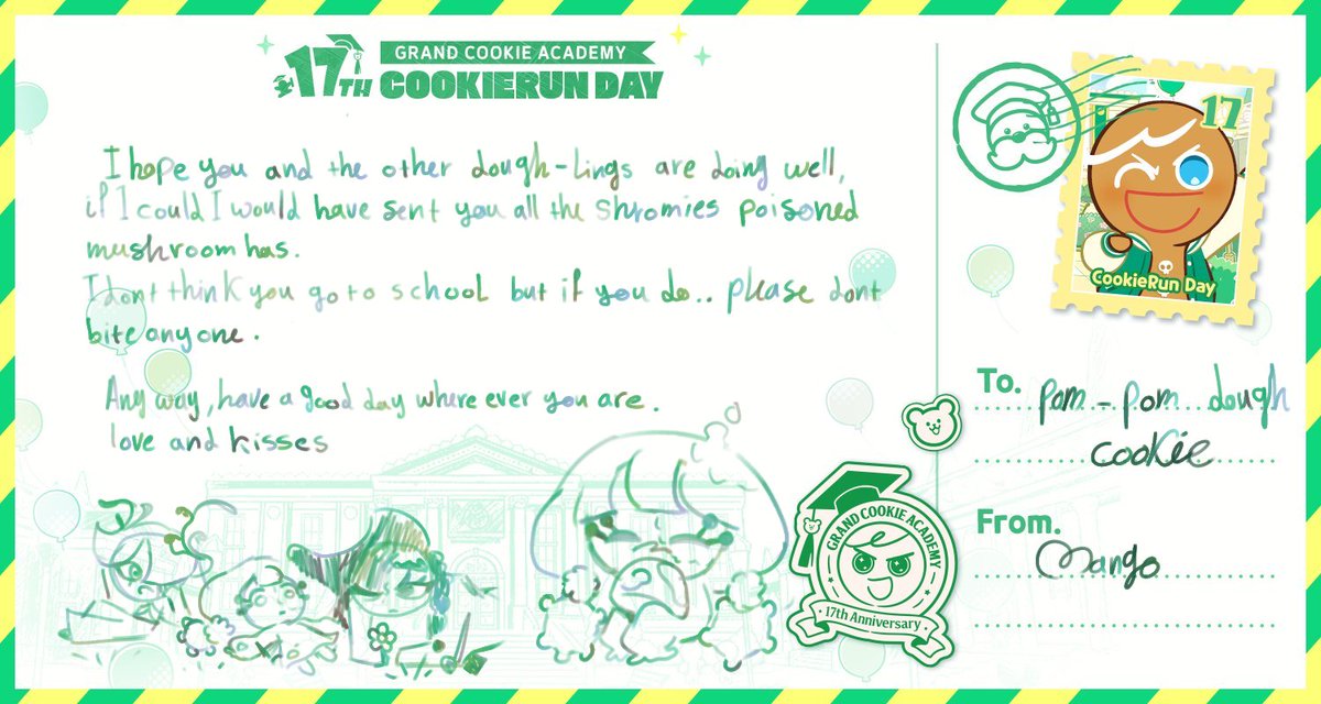 Mangothealien's tweet photo. I spent more time on the doodles then the letter https://t.co/MG1SK0gM8b