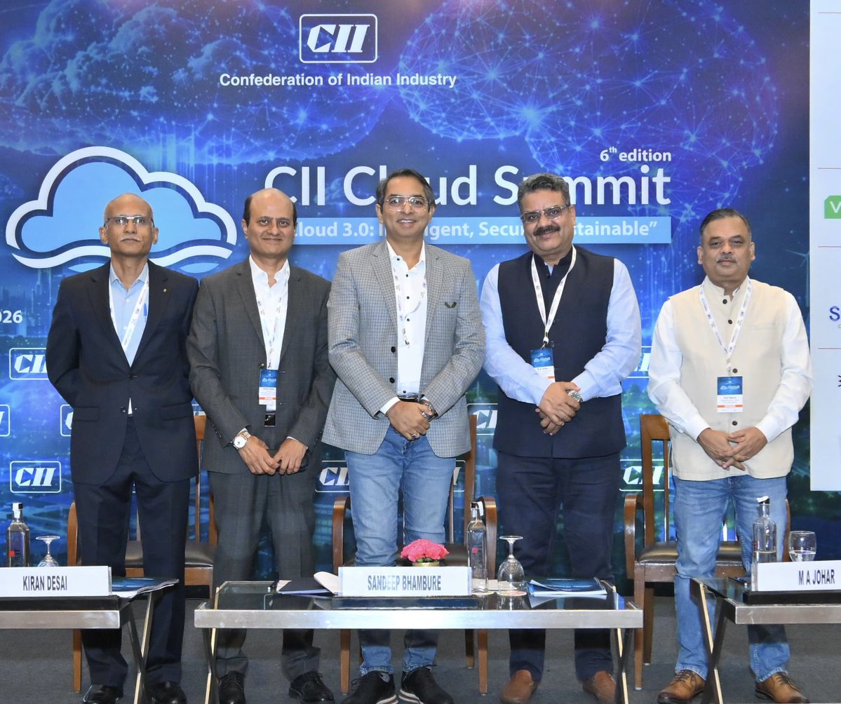 cii4nr's tweet photo. Panel Discussion 1: “AI-Native Cloud: From Compute to Cognition”
 
At the CII Cloud Summit, the discussion explored how AI-native cloud architectures are transforming traditional cloud environments into intelligent, adaptive platforms capable of real-time decision-making, automation, and innovation. Panelists emphasized that as AI adoption accelerates, enterprises must build scalable, secure, and AI-ready infrastructure to unlock business value and remain competitive in the digital economy.
 
Moderated by Mr Sandeep Bhambure, Summit Co-Convener and Managing Director, India & SAARC, Veeam Software, the session brought together leading industry experts, including Mr Kiran Desai, Global Head, Offer Management and Platform, Technology Solutions – Services, NTT DATA; Mr Anil Nama, Chief Information Officer, CtrlS Datacenters; Mr M A Johar, President – Government Business Vertical, CP PLUS; and Mr Pradeep Kirnapure, Vice President & Head – Cloud, AI & Applications CoE, Hughes Systique.
 
Key Takeaways
• AI-native cloud is evolving from a data-processing platform to an intelligent infrastructure that enables real-time insights and autonomous decision-making.
• High-performance computing, AI-ready data centers, and cloud scalability are critical to supporting the next wave of AI-driven innovation.
• Security, resilience, and data governance must be embedded by design to ensure trusted and responsible AI adoption.
• The convergence of cloud, AI, and automation will drive operational efficiency, business transformation, and India's digital competitiveness.
 
#CII4NR #Cloudummit2026 #AIandCloud #DigitalInnovation #SustainableGrowth

@CIIEvents