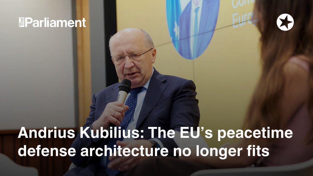 Parlimag's tweet photo. Is Europe's security architecture still fit for purpose? 

With war on the continent, Defence Commissioner Andrius Kubilius says Europe needs new institutions and stronger coordination to overcome fragmented defense policies and spending. 

Could a European Security Council be next?  

Read the article and watch the full interview on our website: https://t.co/acSvKkWuSu