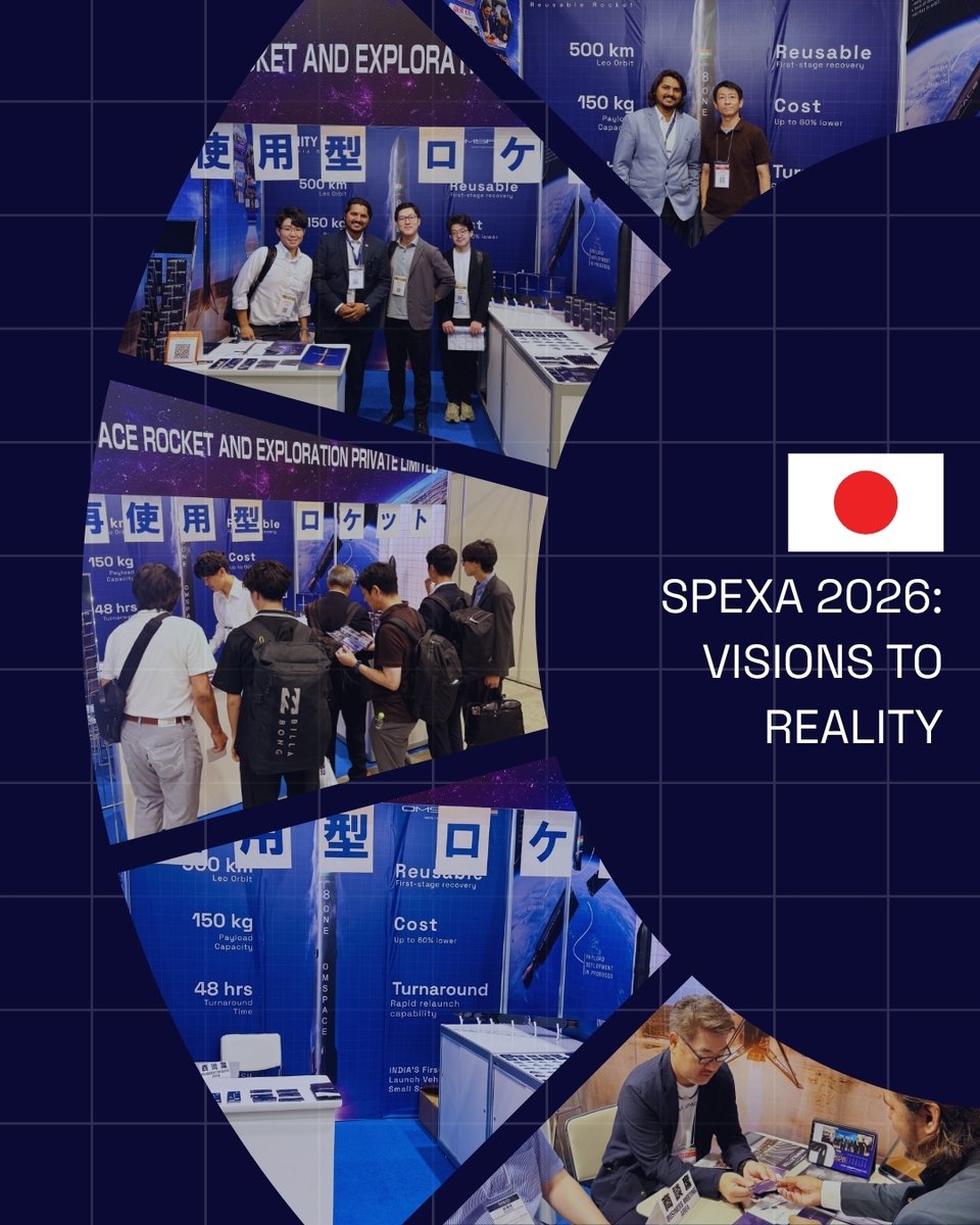 Omspace_in's tweet photo. Making history in Tokyo! 🇯🇵-🇮🇳

Our presence at #SPEXA2026 wasn’t an exhibit; it was a powerful statement of Indian private space on the global stage. Fromtechnical deep-dives to signing 3+ game-changing MOUs, OmSpace is defining what #MakeInIndia engineering can achieve. https://t.co/BK2BzxCGgk