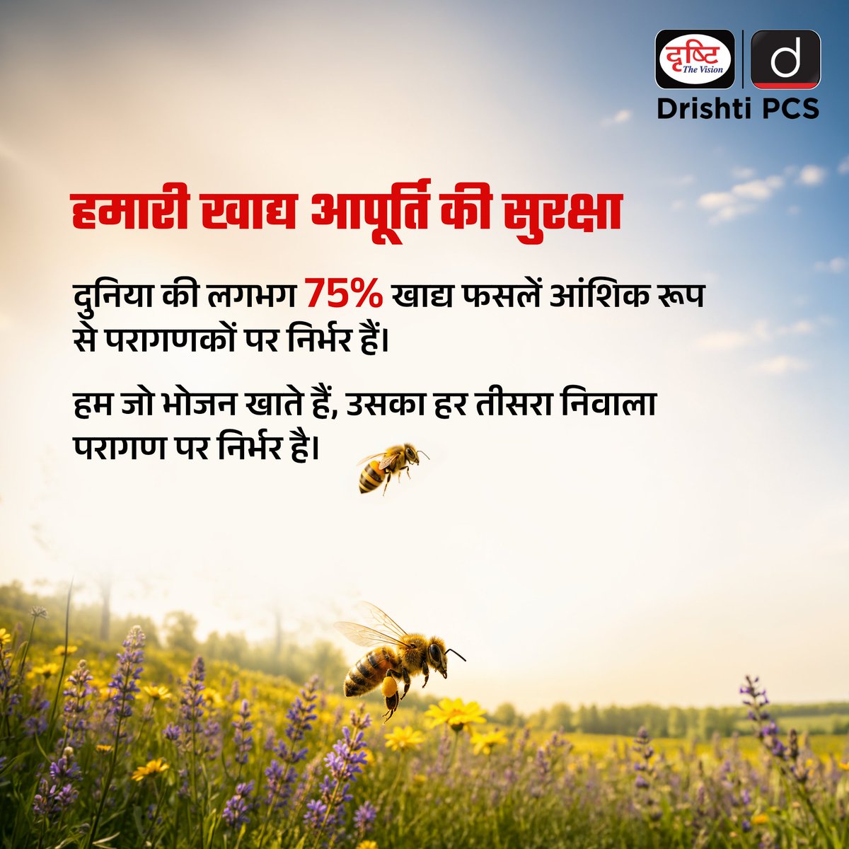 DrishtiPCS's tweet photo. आकार में छोटी, लेकिन प्रभाव बहुत बड़ा।   

मधुमक्खियाँ उन पौधों को परागित करती हैं जो हमारा पेट भरते हैं, जैव विविधता का समर्थन करते हैं, पारिस्थितिक तंत्र को मज़बूत करते हैं और हमारे ग्रह को स्वस्थ बनाए रखने में मदद करते हैं। फिर भी, ये महत्त्वपूर्ण परागणक आवास के नुकसान, प्रदूषण, जलवायु परिवर्तन और असंतोषजनक कृषि पद्धतियों के कारण बढ़ते खतरों का सामना कर रहे हैं।  

इस विश्व पर्यावरण दिवस पर, आइए हमारे पर्यावरण के लिए अथक परिश्रम करने वाले इन नन्हे रक्षकों को पहचानें और उनकी रक्षा के लिए कदम उठाएं।  

क्योंकि जब मधुमक्खियाँ समृद्ध होती हैं, तो प्रकृति समृद्ध होती है। 

#WorldEnvironmentDay #NowForClimate #SaveTheBees #Biodiversity #DrishtiPCS