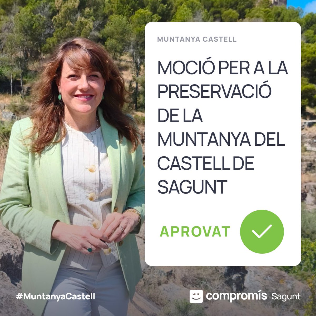 CompromisSagunt's tweet photo. Celebrem el Dia Mundial del Medi Ambient amb l'aprovació de la nostra moció (amb el vot en contra d'IP i l'abstenció de VOX), on instem a posar en marxa un model innovador de preservació de la muntanya del castell de Sagunt

👉 https://t.co/7OWA6NqR5U

#MuntanyaCastell https://t.co/OUr93za5k7