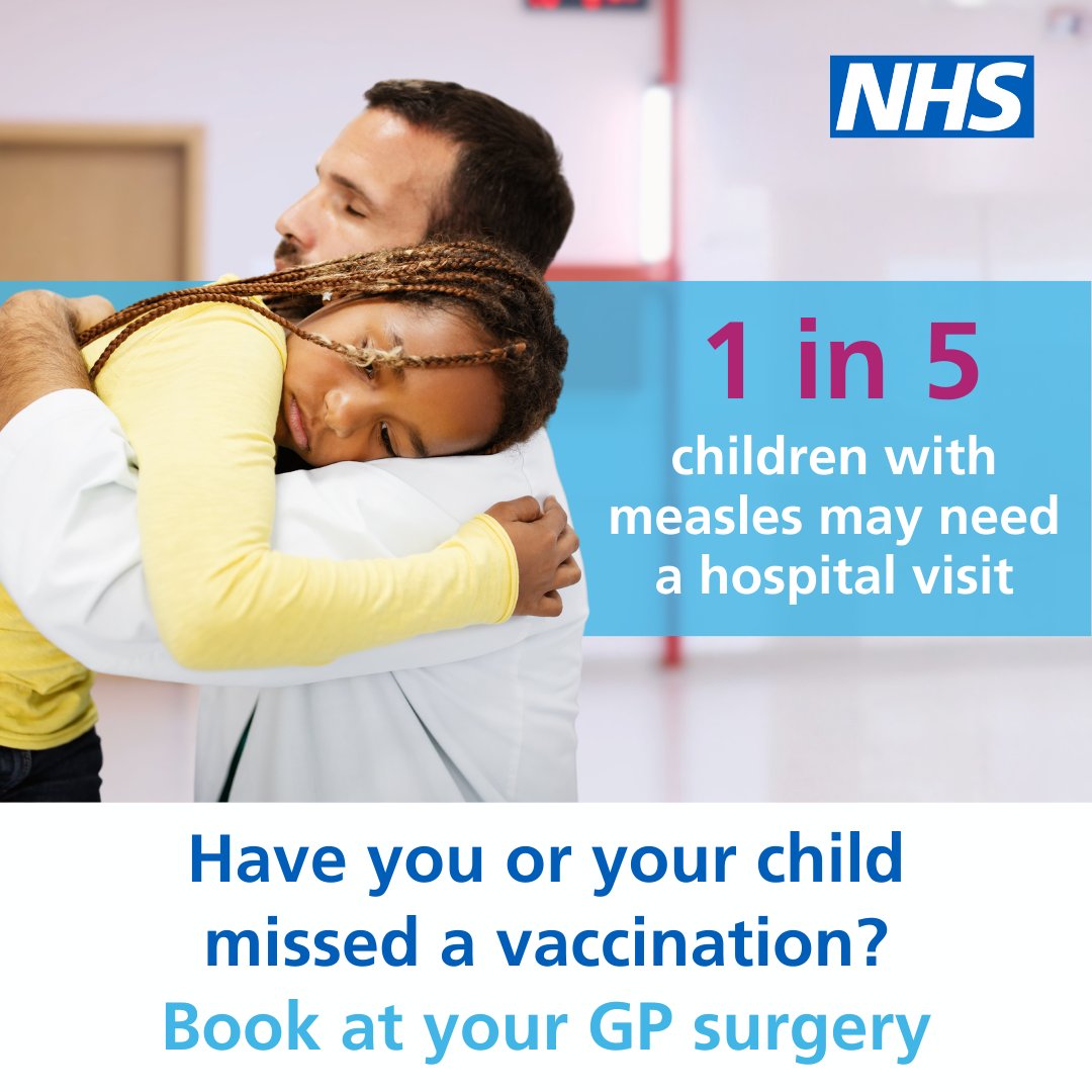 HCTNHS's tweet photo. Measles cases have been confirmed in the Watford area. The #MMR vaccine protects against Measles, Mumps &amp; Rubella.

Visit our catch-up clinics at Peace Children’s Centre tomorrow (9-3pm) or Tuesday (11am-5pm) to check you’re fully protected.

No booking required - just walk-in. https://t.co/iAxdIIQDa3