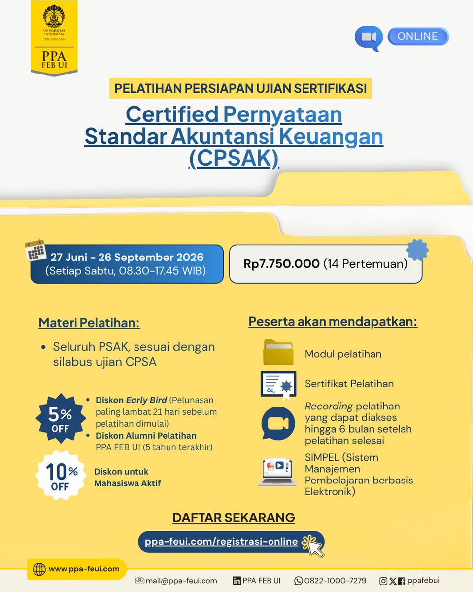 ppafebui's tweet photo. Dengan cara ikut pelatihan persiapan ujian CPSAK bareng PPA FEB UI! https://t.co/RC4UK768Uf