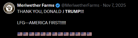 8TFour's tweet photo. @MeriwetherFarms LMAOOOOOOOOOOOOOOOO 

Nah keep that same energy y'all had when ur boy won. 
Go Thank Donald J Trump. https://t.co/j1kccFixRs