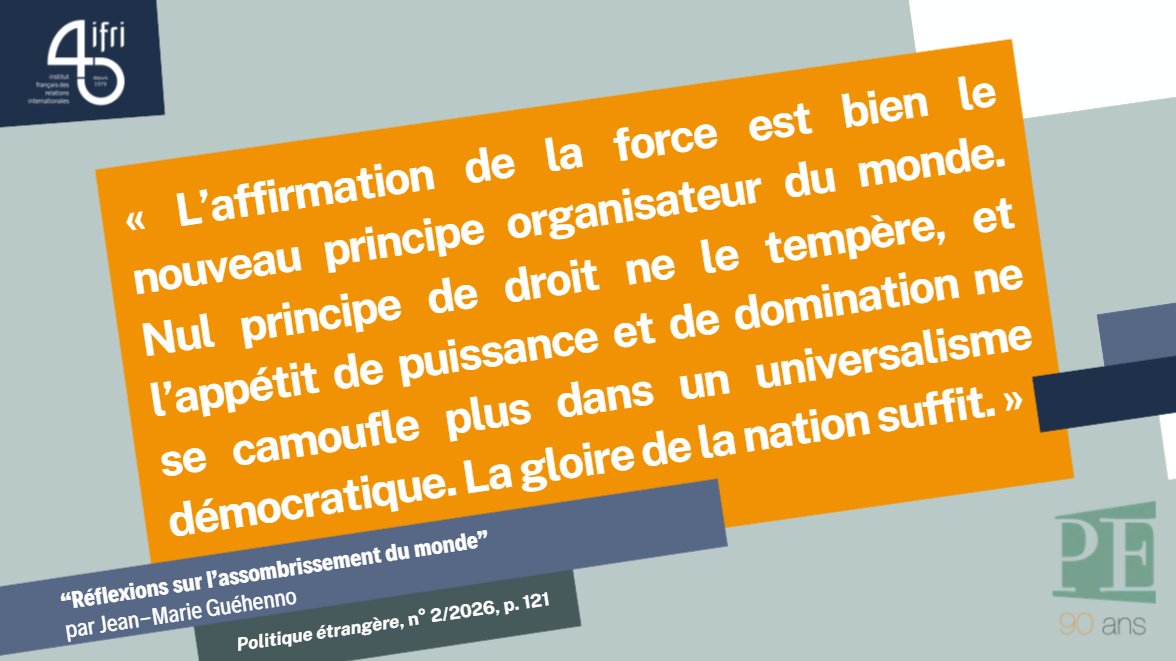 Pol_Etrangere's tweet photo. [MUST READ🚨] Dans le numéro anniversaire de @Pol_Etrangere qui vient de paraître, nous vous offrons à lire l'article de @JGuehenno, "Réflexions sur l'assombrissement du monde"🤓⤵️
https://t.co/IZNUKIf8zI
Retrouvez aussi le sommaire complet du n° ici ⤵️
https://t.co/wyVC6nSc2Z https://t.co/DODMQYhGOq