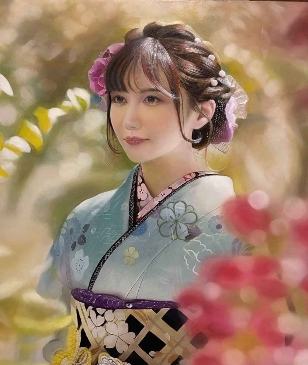 Mitsuru_T_ART's tweet photo. 今日はこちらの女性を描いています✍️
明るく眩しい光の中を散策する女性、色彩豊かな絵画にしたいと思いを込めて🌸🌼

…透き通る様な肌の女性を描きたい…
…この娘は11月の個展用です…

#絵画　#油絵　#かわうそ画廊　#油彩 https://t.co/tB9lrTHjVv