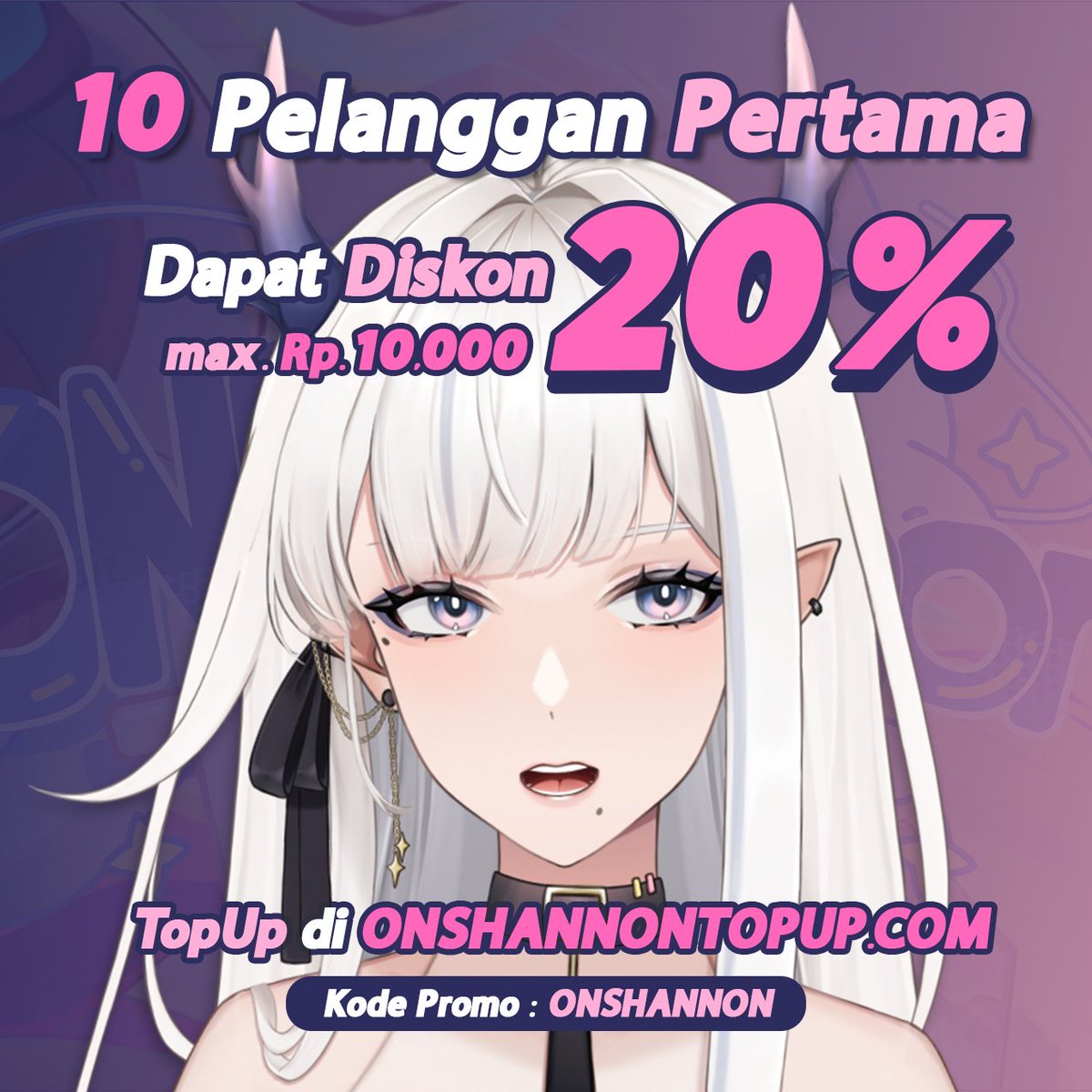 ONShannon_'s tweet photo. ✨Nyari diskonan? Top up aja di https://t.co/k7S1E2odDl

buat 10 pelanggan yang pertama masukin kode promo bisa dapat diskon 20% ke semua game loh 😋

jangan lupa masukin kode promo : ONSHANNON saat berbelanja ya ges https://t.co/u2iQvGAMvD