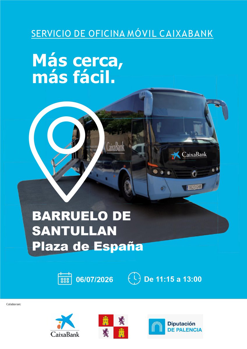 aytobarruelo's tweet photo. Próxima visita de la entidad financiera a Barruelo de Santullán. #barruelodesantullán #palencia #castillayleón https://t.co/NjXhdmyrZK