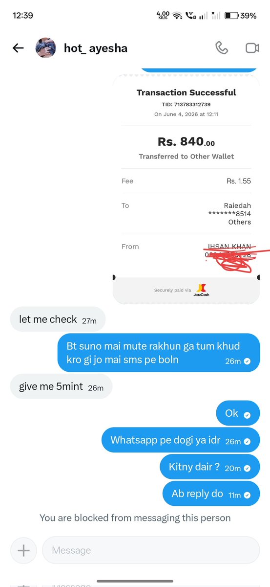 Jaani0119's tweet photo. @hot__ayesha She is scammer https://t.co/kYPd0kLIrR