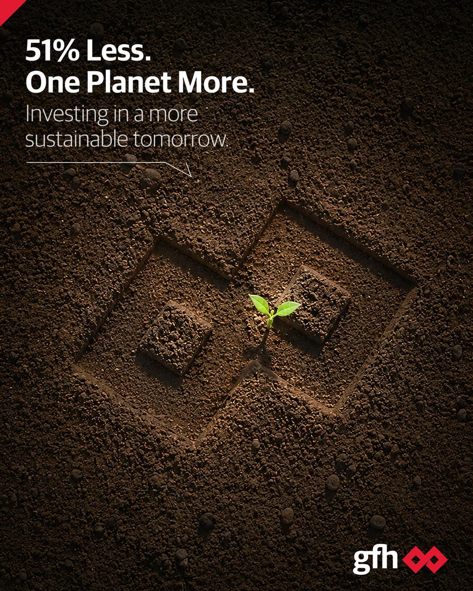 GFHBank's tweet photo. On World Environment Day, we reflect on the progress we've made — and the responsibility we carry. In 2025, GFH reduced electricity consumption by 51%, offset the full carbon emissions of our entire workforce, and continued integrating environmental stewardship into every investment decision we make. Because for us, acting responsibly isn't separate from growth, it is the platform on which sustainable growth is built. #WorldEnvironmentDay