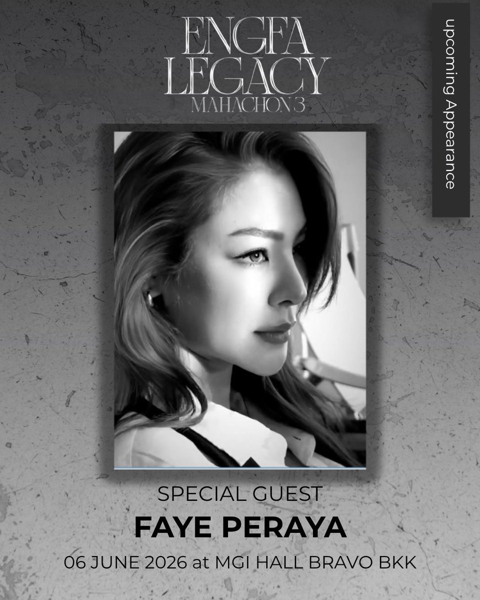 OutspokenHermit's tweet photo. FAYE: UPCOMING APPEARANCE  

𝐄𝐍𝐆𝐅𝐀 𝐋𝐄𝐆𝐀𝐂𝐘 𝐌𝐀𝐇𝐀𝐂𝐇𝐎𝐍 𝟑  

FAYE joins Engfa's concert as a Special Guest.  

One Day to Go! 

#FayePeraya #EngfaWaraha #EngfaLegacyMahachon3 https://t.co/oD6dG5qKlU