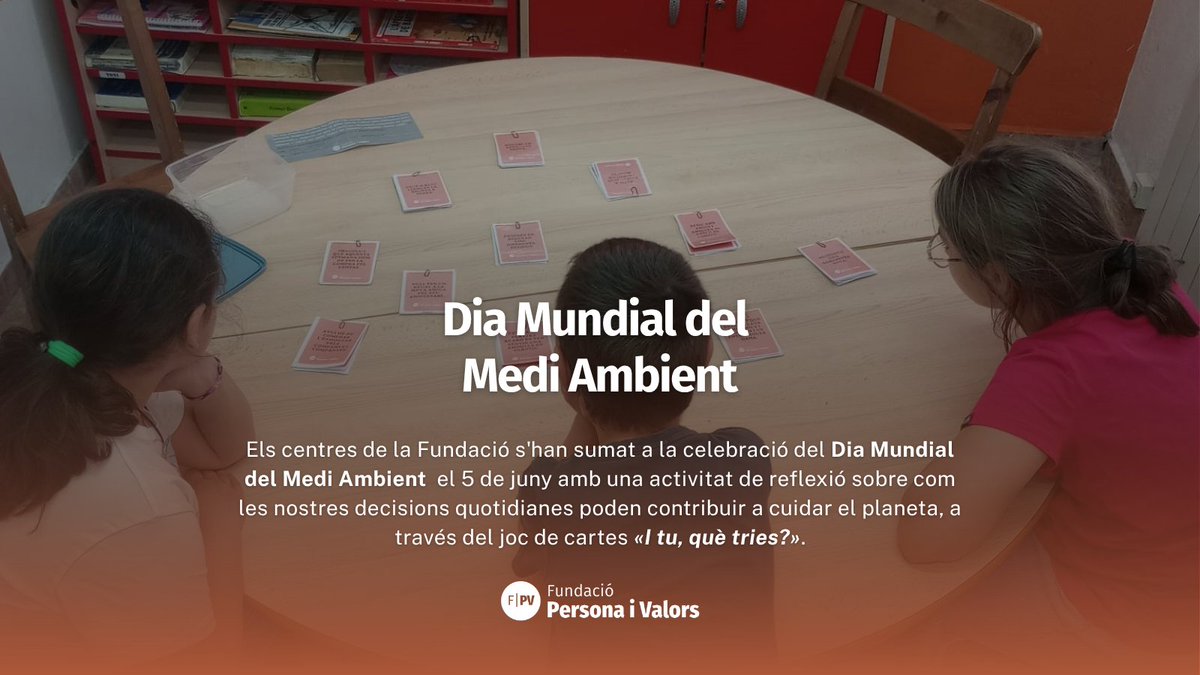 FPersonaiValors's tweet photo. Al CRAE Llar Vilanova, al CRAE La Xicoia i el PIL La Seu d’Urgell hem celebrat el #DiaMundialDelMediAmbient amb el joc «I tu, què tries?», que planteja situacions quotidianes i el seu impacte ambiental.🧡

“Hem après que el millor residu és el que no es crea”. https://t.co/4SfGQmh4U0