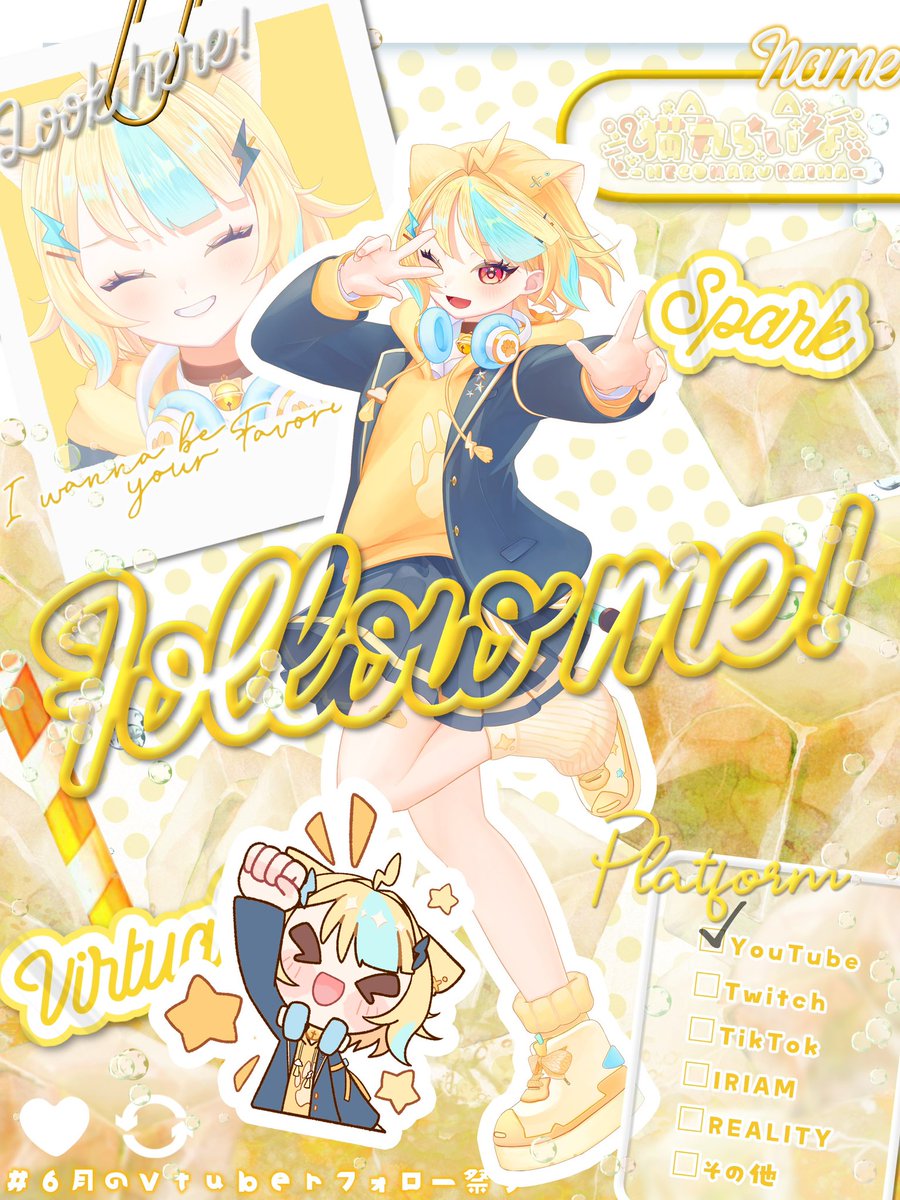 necomaru_raina's tweet photo. 【✨#6月のVTuberフォロー祭り‍ ✨】　

はじめまして！！
高校生アイドル準備中Vtuber猫丸らいなです！ 

💛現役ＪKでもうすぐデビュー予定！！
⚡️毎日ショート投稿中！
💛コメ返100%！！

チャンネル登録者10000人でデビュー！！？

#Vtuber準備中 https://t.co/z7oAeD7oVG