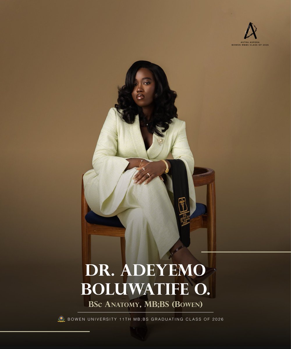 sombre_bee's tweet photo. He called me Doki since I was 5, I just  had to deliver . This one’s for my Dad . 

Reintroducing ,  Dr. Boluwatife Adeyemo , The first. BSc. Anatomy, MBBS Bowen, by his grace. 🩺
#AstraAspera https://t.co/Wp6NWXeLZX