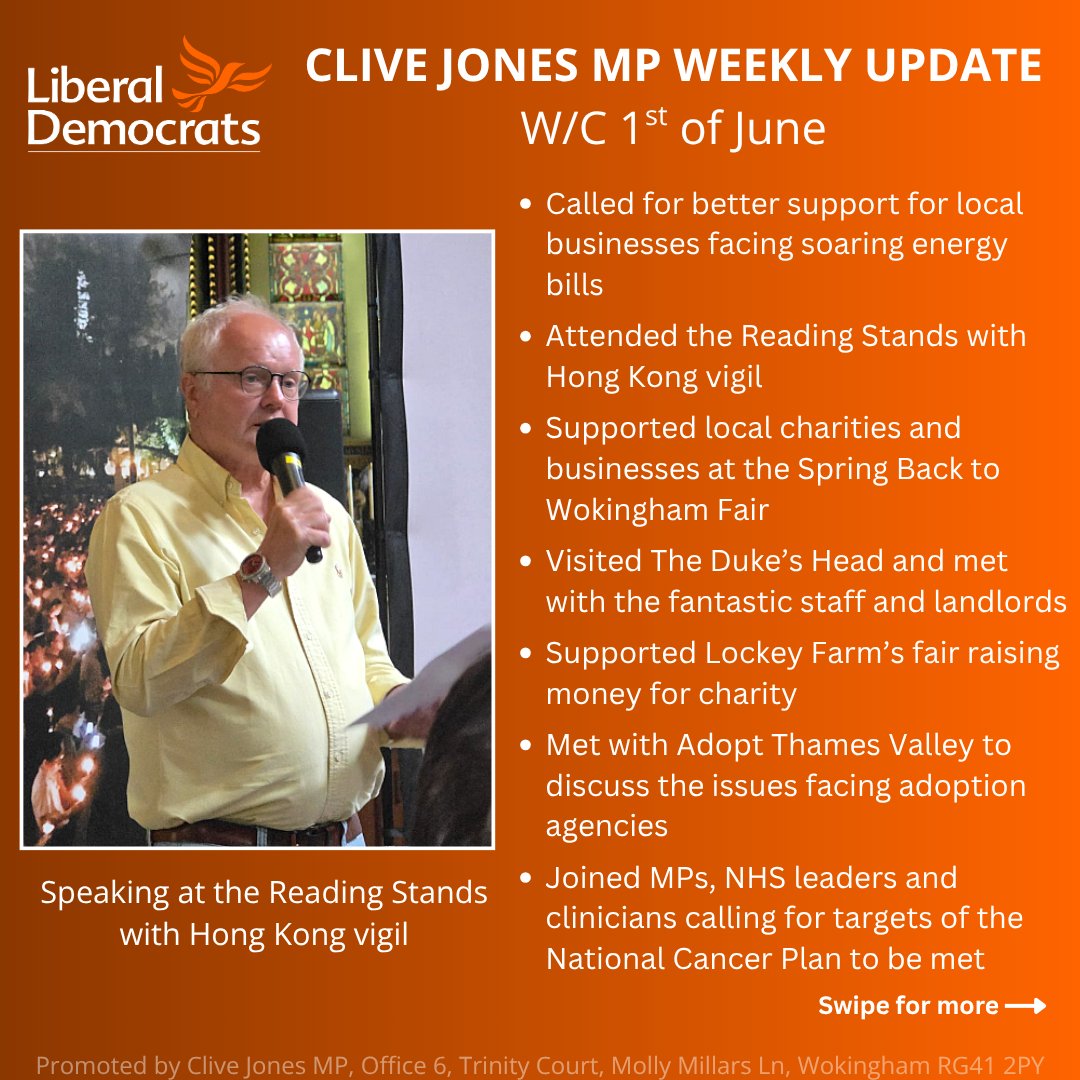 CliveJonesMP's tweet photo. I've been advocating for our local businesses this week, whether calling on the Government to tackle soaring energy bills or meeting to discuss their concerns.

I also supported many charities across some fantastic fairs over the weekend.

Here's what else I have done this week: https://t.co/9mGIQxbRFn