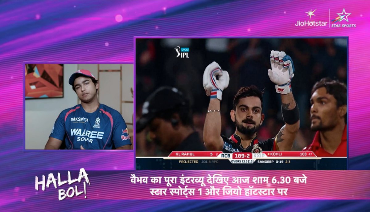 worshipVK's tweet photo. Question - Your favourite IPL memory?

Vaibhav - Virat Kohli's hundred against KXIP. I didn't watch it live but that was the first cricket game highlight I saw. That was also the first time I saw Chris Gayle. Udhar se batting karne ka man hua (thought of becoming a batter that day)

He's Proper Koli fanboy man. Bro was so goated in his prime that kids had no other option to stan. Man has inspired boomers, Gen Z and now inspiring alphas 👏