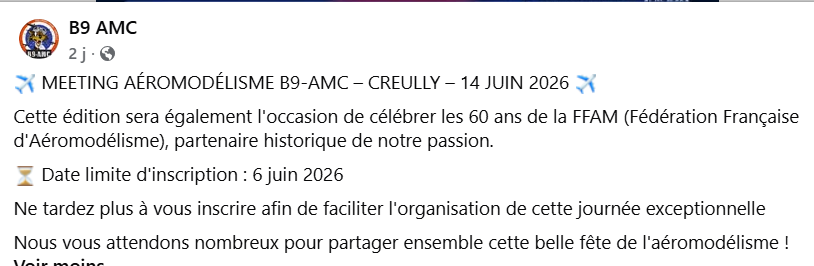 f4dbs's tweet photo. MEETING AÉROMODÉLISME B9-AMC – CREULLY – 14 JUIN 2026 https://t.co/qJhDhltRRv