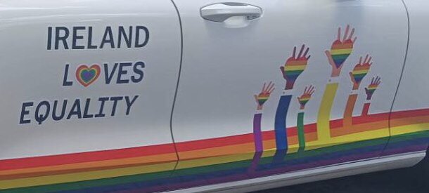 IEAmbThailand's tweet photo. Our Embassy car isn’t just a means of transport – it’s one more way of saying who we are and what we stand for.  We are proud to support #Pride https://t.co/aHkbBmk9z7