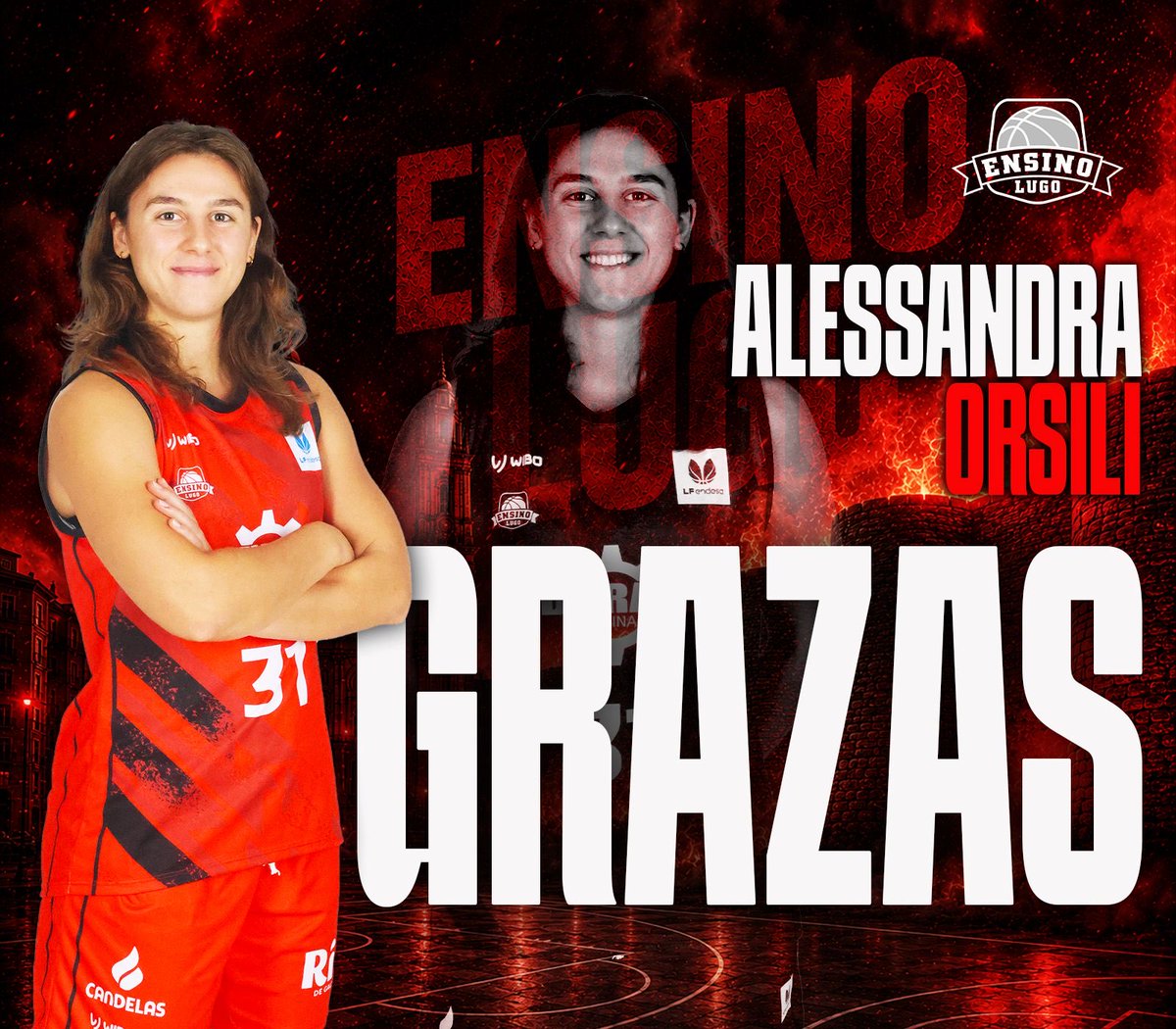 EnsinoLugoCB's tweet photo. Hai despedidas que son un “a presto” ‼️‼️‼️
Grazas, Alessandra, por esta segunda etapa defendendo as nosas cores con alegría, entrega e máxima profesionalidade.
Porque máis alá do baloncesto, xa eres  nunha das nosas 🥰
Ensino, Lugo e o Pazo foron e sempre serán a túa casa 🍀🏀 https://t.co/M0lZ2zI6cz