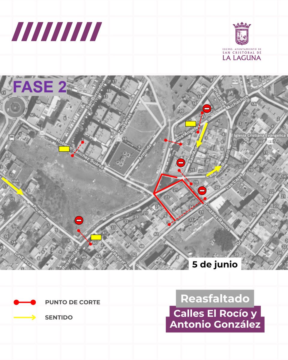 obrasll's tweet photo. 📍 Todas las zonas son en #Taco.

🗓️ La intervención comienza hoy viernes, 5 de junio, y durará aproximadamente 7 días.

#MejorandoLaLaguna #LaLaguna #ObrasLaLaguna https://t.co/Nu4npPRhn9