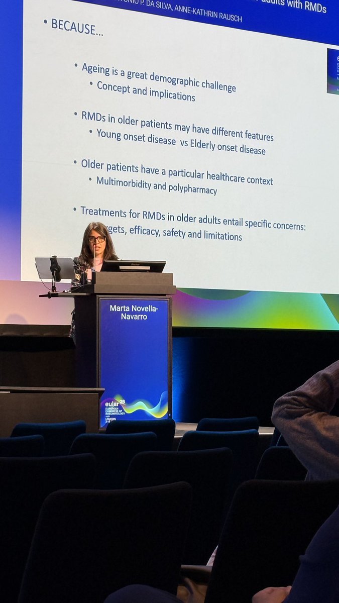 Inmusc1's tweet photo. #Ageism is the next battle in #rheumatology
Watch Marta Novella speaking about specific issues in elderly with #RMDs
#EULAR26 https://t.co/hfzQBll6hk