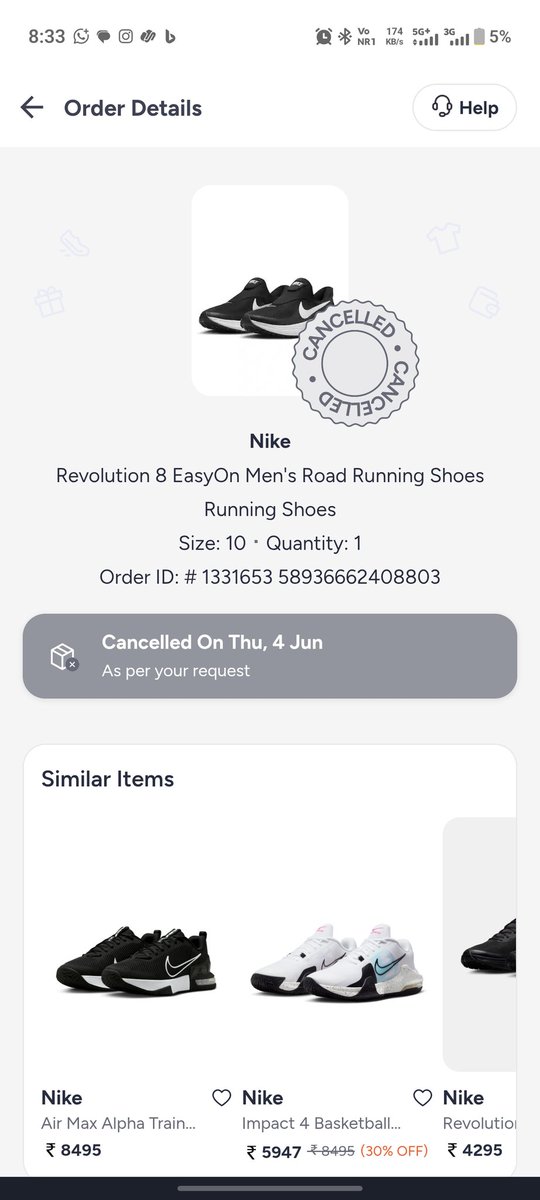 MuhammedAlif's tweet photo. @MyntraSupport @MyntraSupport rejected the exchange .... Now its showing exchange cancelled as per customer's request.... #manipulation, #fabrication #destroyingevidence @jagograhakjago @Nike @nikestore @Nikeindia1 https://t.co/HT1C6AtCst