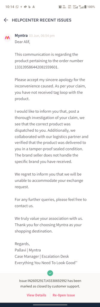MuhammedAlif's tweet photo. @MyntraSupport @MyntraSupport rejected the exchange .... Now its showing exchange cancelled as per customer's request.... #manipulation, #fabrication #destroyingevidence @jagograhakjago @Nike @nikestore @Nikeindia1 https://t.co/HT1C6AtCst