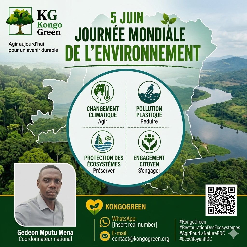 InseparableGed's tweet photo. 🌍 Journée Mondiale de l'Environnement

​Prendre soin de notre biodiversité et restaurer nos écosystèmes n'est plus une option, c'est notre responsabilité collective. Chez @KongoGreen, nous transformons chaque défi écologique en action concrète sur le terrain.
​#NowForClimate https://t.co/u4LhtHeTIr