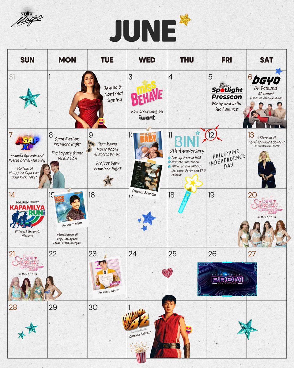 starmagicphils's tweet photo. ✨Jump into JUNE with our star-studded ganaps!

At dahil rainy szn na rin, stay safe and dry, Kapamilyas! ☔️

#TatakStarMagic https://t.co/GnLbWsMnlV