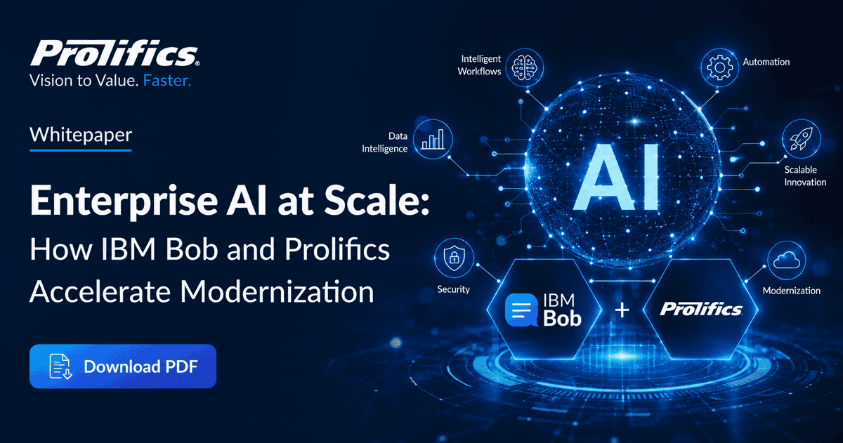 Prolifics's tweet photo. Enterprise AI is no longer about experimentation, it’s about scale.

Download the whitepaper: https://t.co/yPHwyCXVPH

#EnterpriseAI #GenerativeAI #ApplicationModernization #IBM #IBMBob #AIInnovation #SoftwareDevelopment #HybridCloud #ProlificsAI #EnterpriseTechnology #AIAtScale https://t.co/oHx3wXRcoH
