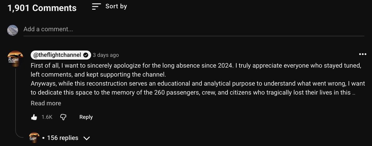 ZSSSFlyLover's tweet photo. TheFlightChannel (TFC) YouTube Channel Has Uploaded Again After one and a half Years of Inactivity

TFC had not uploaded any new videos since December 2024, until June 1, 2026, when it released a simulation video of Air India Flight 171.

@TheFlightChann1 
#theflightchannel #tfc https://t.co/tLnsvN4Qry