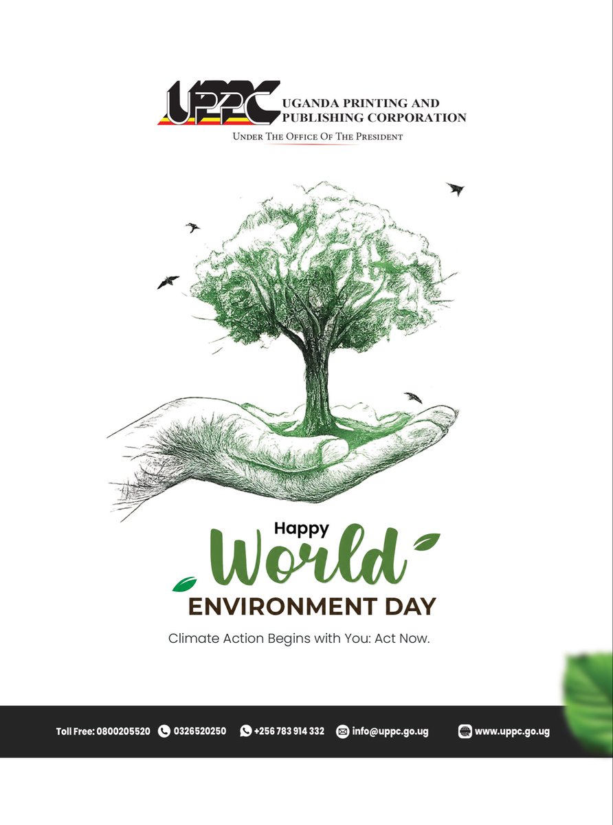 uppc_uganda's tweet photo. This World Environment Day, UPPC reaffirms its commitment to building a more sustainable future through responsible choices, cleaner technologies, waste reduction, and increased adoption of digital solutions.

We believe that meaningful climate action begins with everyday decisions. By embracing sustainable practices today, we are helping to protect our environment, strengthen our communities, and preserve a greener future for generations to come.

Together, we are not just printing publications, we are printing a cleaner, greener future.

Happy World Environment Day!
#WED2026
#EnsuringSustainableDevelopment