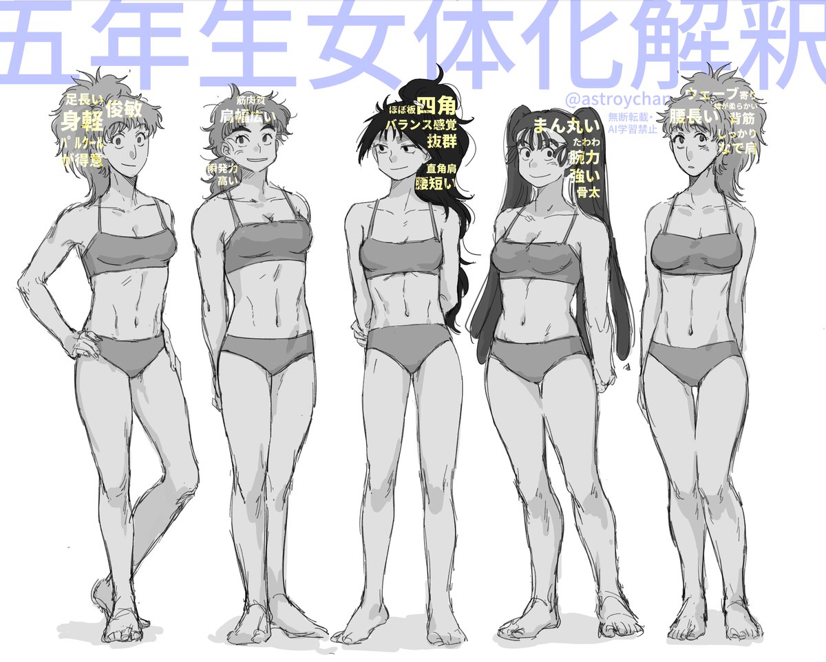 astroychan's tweet photo. うちの五年生女体化解釈です
（肌色多めだけどド健全） https://t.co/lp9e0XHYe5