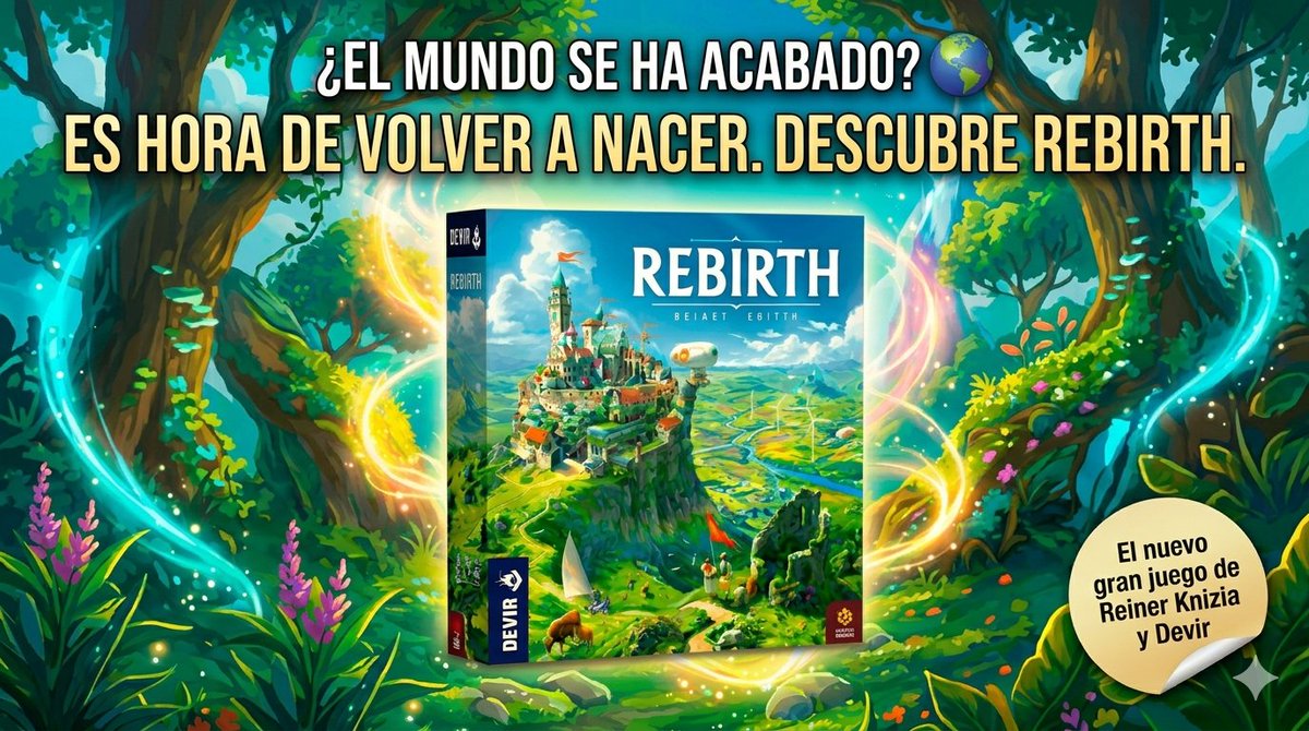 ConjuroArcano's tweet photo. ¿El mundo se ha acabado? 🌍 ¡Es hora de volver a nacer!

Llega Rebirth, lo nuevo del maestro Reiner Knizia y @DevirIsla. Reconstruye una Escocia futurista y natural en un juego de colocación de losetas tan precioso como estratégico. ✨🏰

🧩 Fácil de aprender, profundo de dominar 👥 2-4 jugadores ⏳ 45-60 min
¡Consigue el tuyo en el link de abajo! 👇🛒

https://t.co/C8aRLVj4cD
