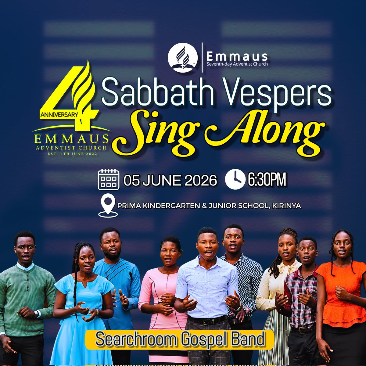 sdaemmaus's tweet photo. Join us this evening for the Sabbath Vespers as we celebrate the 4th Anniversary for Emmaus Adventist Church. https://t.co/ufpoDd2rrc