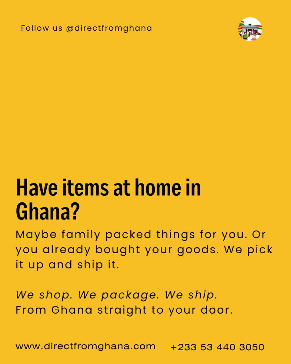 directfromghana's tweet photo. We buy, pack &amp; ship worldwide from Ghana 🇬🇭 

Fast, reliable &amp; affordable delivery https://t.co/bojFG68Vvr
