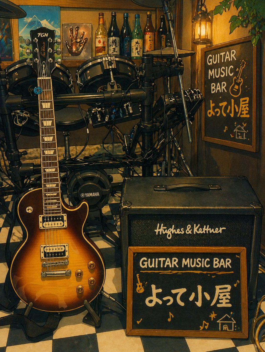 Taker0527's tweet photo. 〜楽器弾き放題BAR〜
GUITAR MUSIC BAR　よって小屋
松山市一番町2丁目5-24ピカソビル6F
OPEN:平日19:00〜25:00
金・土曜日19:00〜燃え尽きるまで🔥
☏:089-993-5591
公式LINE:https://t.co/gqh8mParhw
 #ロックバー #楽器 #ギター https://t.co/013mMGUspr