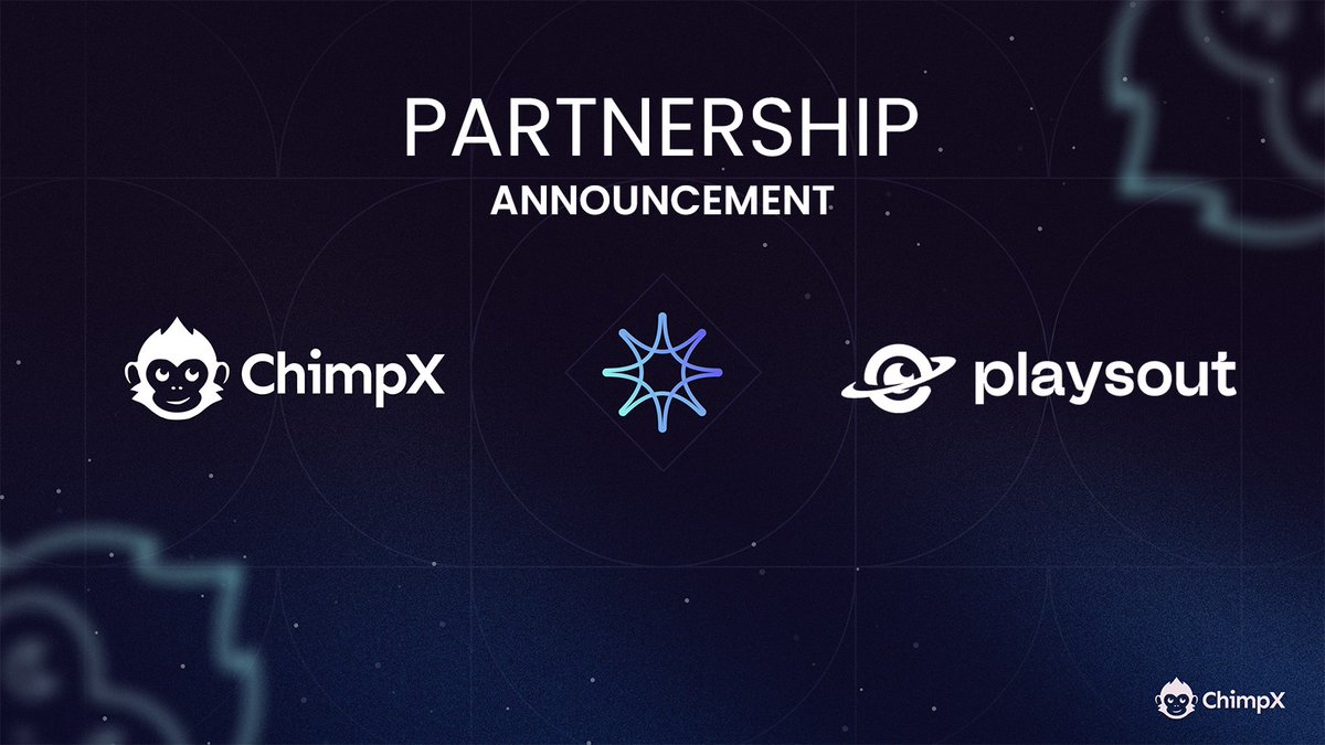 ChimpxAI's tweet photo. PARTNERSHIP 🤝ANNOUNCEMENT 

@ChimpxAI  × @itplaysout 

PlaysOut is building the first mini-game layer for every app, helping platforms turn traffic into engagement, retention, and revenue through embedded gaming experiences.

⚡️WeChat-compatible mini-game infrastructure
⚡️200+ game developers and studios
⚡️ Partnerships across Web2 & Web3 ecosystems
⚡️Backed by leading investors, including OKX Ventures and Kenetic Capital

Together, we're supporting the future of interactive digital experiences and user engagement.

⚡️ Explore PlaysOut:
https://t.co/opyqO2tY07