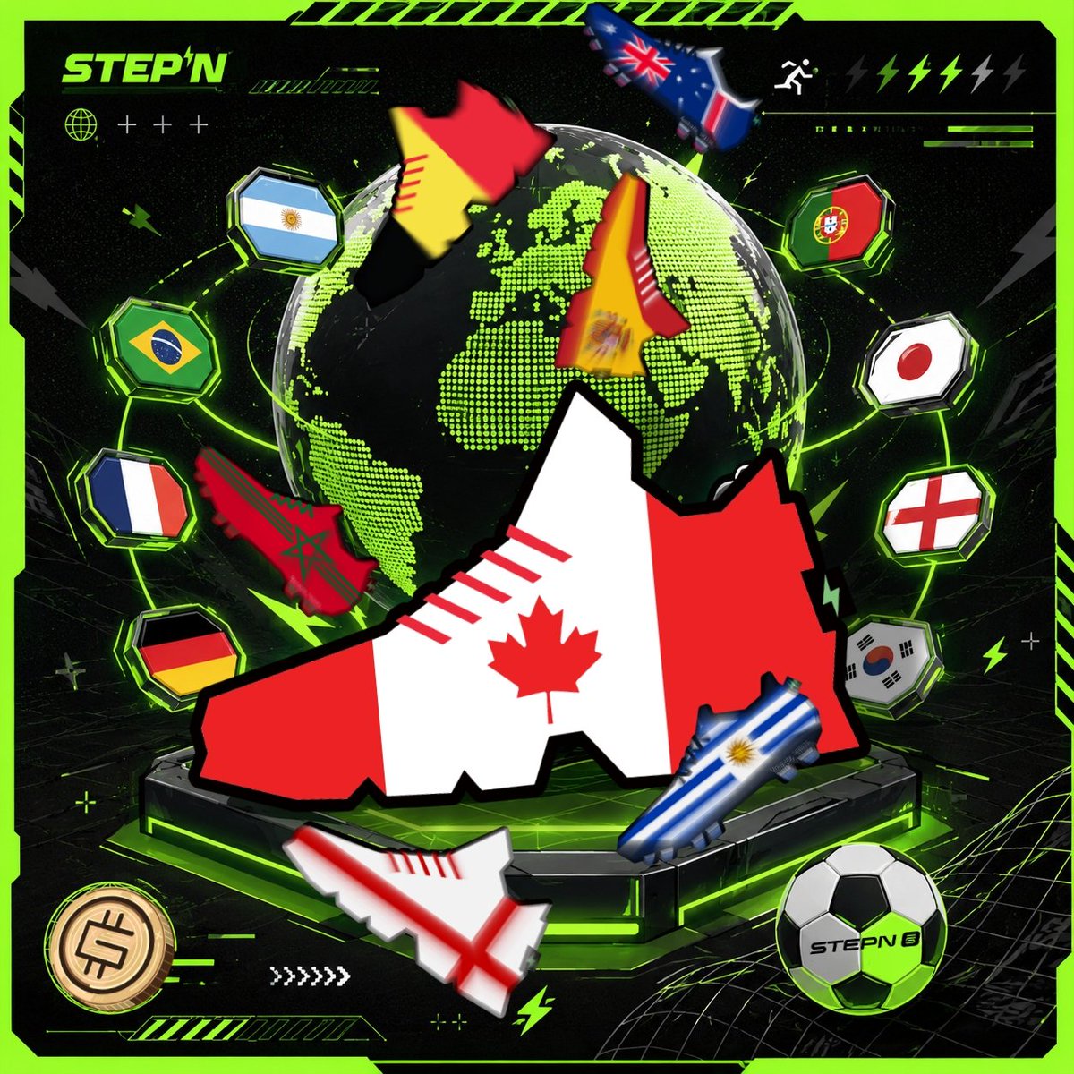 mtg_web3's tweet photo. STEPN Around The World 2026 is here!⚽🌍

From June 4, every Sneaker Enhancement gives you a randomly assigned national skin tied to one of 48 countries competing on the world's biggest football stage.

This is where things get interesting 👇

Your rewards aren't determined by luck alone  ,they're powered by performance. The deeper your country goes in the tournament, the stronger your rewards become

🏆 500,000 GMT Prize Pool
🎟️ 15 AFA Genesis Sneakers
👕 15 Signed AFA Jerseys, including autographs from Lionel Messi and other top stars

Backed the Around The World collection since 2022? Loyal holders will receive upgraded 2026 skins as a special bonus👟✨

Enhance your sneakers 
Trade them
Choose your Sneaker
Support your nation
Watch every match matter ...

Its live , so lets Goooo🌎🔥

More info on @Stepnofficial