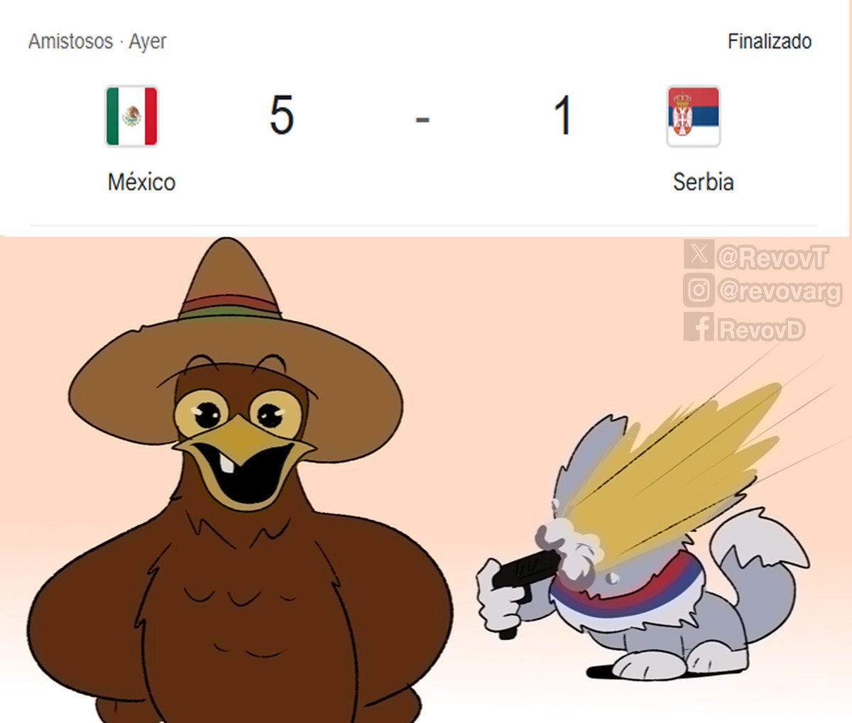RevovT's tweet photo. México vs Serbia https://t.co/B3oVr38qPn