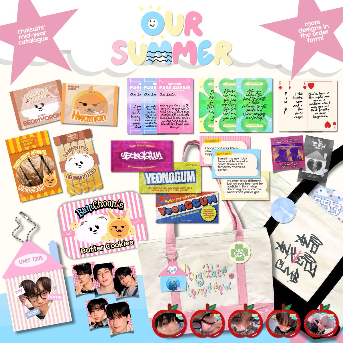 choisuits's tweet photo. [ ☀️ ] our summer market by @choisuits
     ↳ 𝗦𝗛𝗢𝗣 𝗜𝗦 𝗡𝗢𝗪 𝗢𝗣𝗘𝗡!

🔗 https://t.co/X5FmLrk3BW
⏳ online p.o: 6/5/26 - 6/20/26
🗓️ beomjun cse pickup: 6/5/26 - 6/11/26
🌐 ww go 🆗 plz dm
🛒 tote bags, stickers, keyrings &amp; more!

⌗ wts lfb txt kpop ph https://t.co/snf8uInHwq