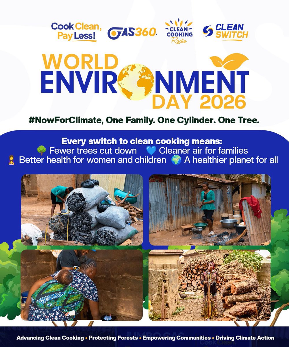 GAS360tech's tweet photo. Every switch from firewood to LPG helps reduce pressure on forests.

Protecting the environment can start from the kitchen.

This #WorldEnvironmentDay , we reaffirm our commitment to cleaner, healthier homes.

#CleanCooking #ClimateAction #Nowforclimate #onecylinderonetree https://t.co/CnbaN7IyxF
